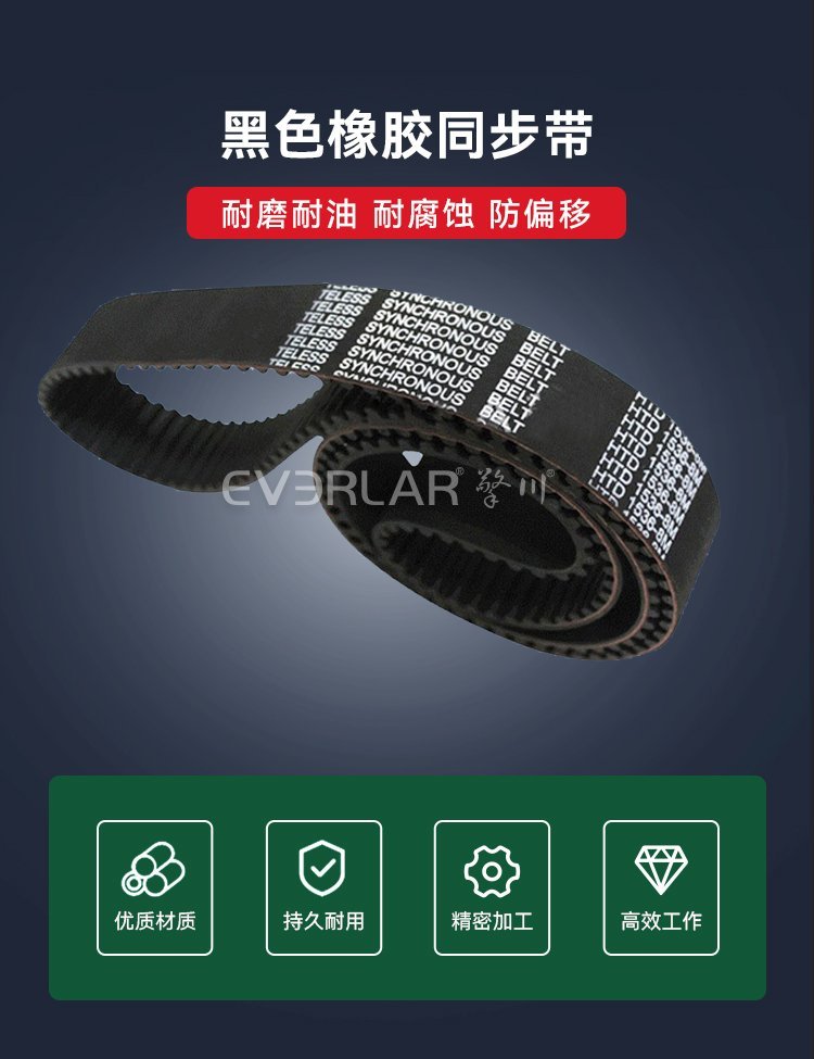 黑色橡膠同步帶：從材料到工藝，鑄就傳動領域的品質擔當