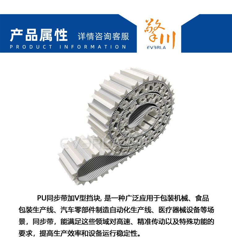 PU<a href='http://m.china-aero.com/' target='_blank'><u>同步帶</u></a>加V型擋塊
